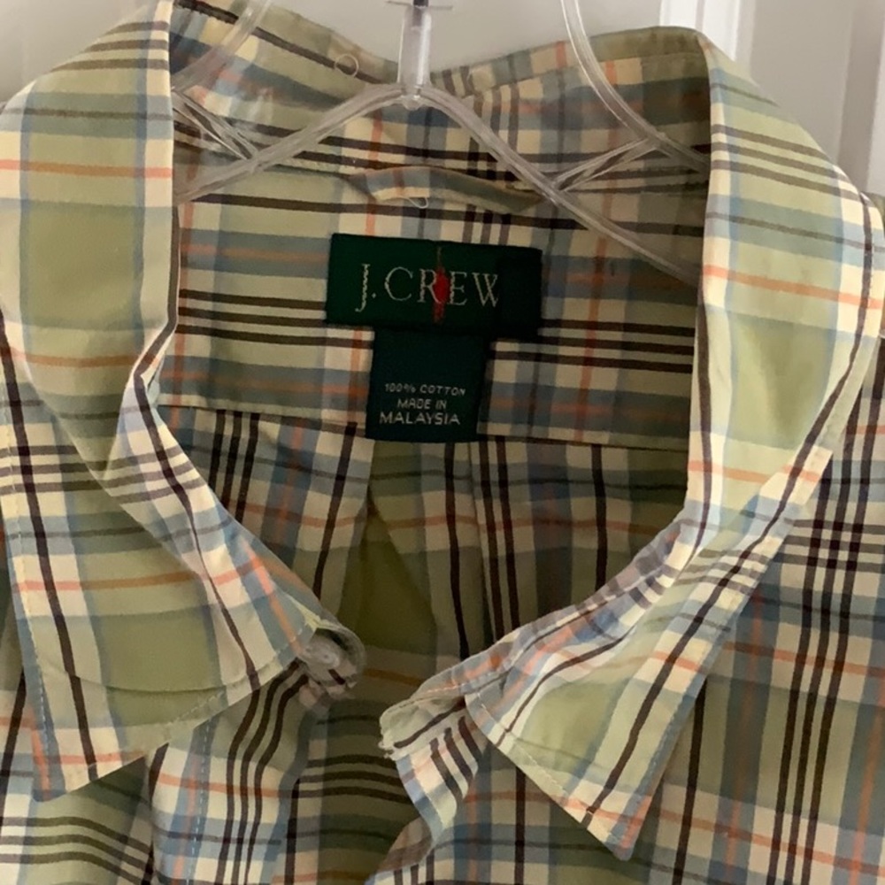 Price Firm!! Men’s J Crew Shirt. No size on label. May be XL. Plaid. 100% cotton